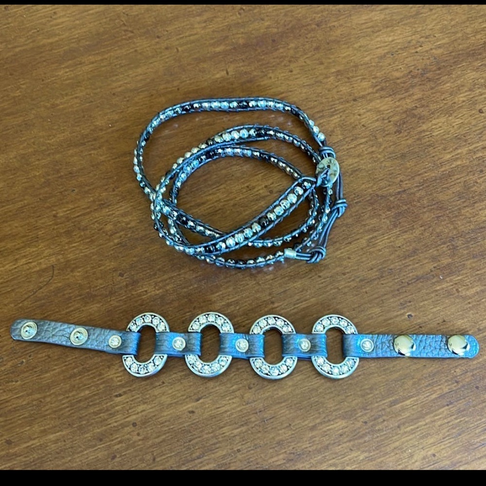 Wrap and buckle bracelet set, like new!